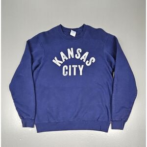 Kansas City Missouri Sweatshirt Mens Medium. Blue Crew Neck‎ Pullover Longsleeve